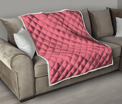 Pink Knitted Pattern Print Quilt
