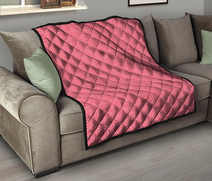 Pink Knitted Pattern Print Quilt