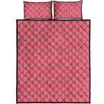 Pink Knitted Pattern Print Quilt Bed Set