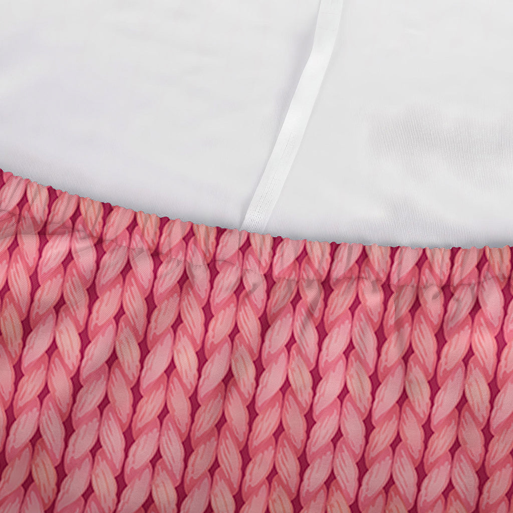 Pink Knitted Pattern Print Sofa Cover