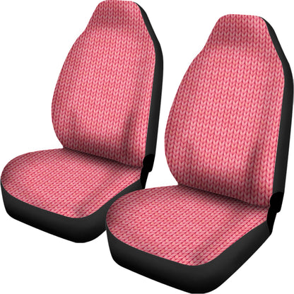 Pink Knitted Pattern Print Universal Fit Car Seat Covers