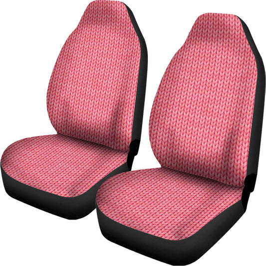 Pink Knitted Pattern Print Universal Fit Car Seat Covers
