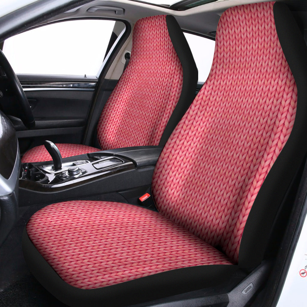 Pink Knitted Pattern Print Universal Fit Car Seat Covers