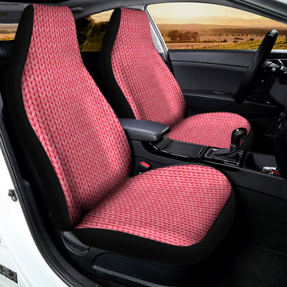 Pink Knitted Pattern Print Universal Fit Car Seat Covers