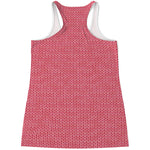 Pink Knitted Pattern Print Women's Racerback Tank Top