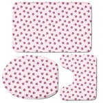 Pink Ladybug Pattern Print 3 Piece Bath Mat Set