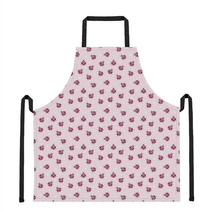 Pink Ladybug Pattern Print Apron
