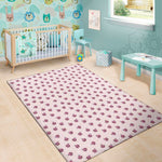 Pink Ladybug Pattern Print Area Rug