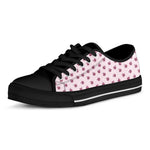 Pink Ladybug Pattern Print Black Low Top Shoes