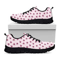 Pink Ladybug Pattern Print Black Running Shoes