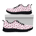 Pink Ladybug Pattern Print Black Sneakers