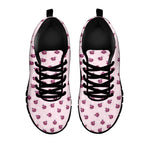 Pink Ladybug Pattern Print Black Sneakers