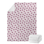 Pink Ladybug Pattern Print Blanket