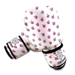 Pink Ladybug Pattern Print Boxing Gloves