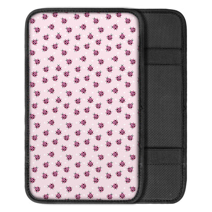Pink Ladybug Pattern Print Car Center Console Cover