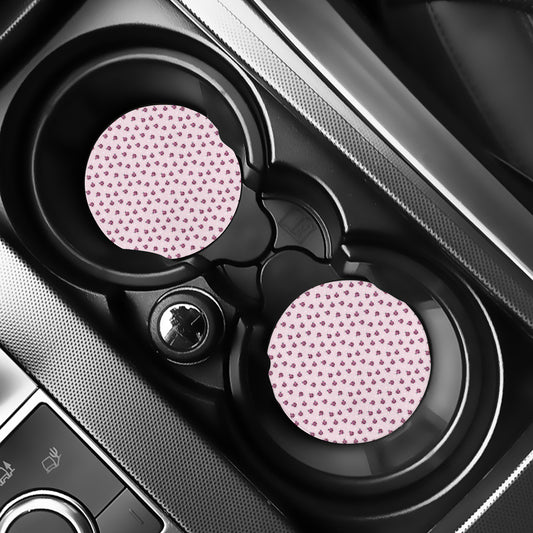Pink Ladybug Pattern Print Car Coasters