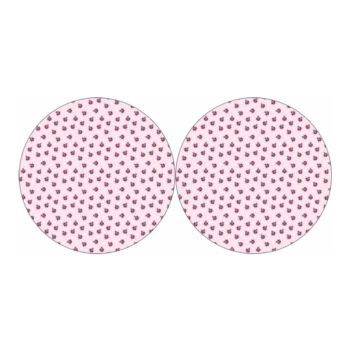 Pink Ladybug Pattern Print Car Coasters