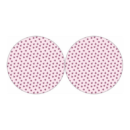 Pink Ladybug Pattern Print Car Coasters