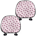 Pink Ladybug Pattern Print Car Headrest Covers
