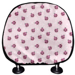 Pink Ladybug Pattern Print Car Headrest Covers