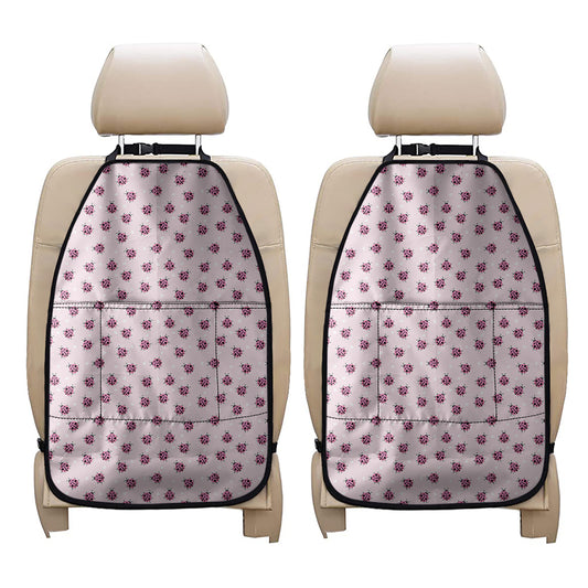 Pink Ladybug Pattern Print Car Seat Organizers