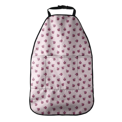 Pink Ladybug Pattern Print Car Seat Organizers