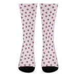 Pink Ladybug Pattern Print Crew Socks