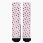 Pink Ladybug Pattern Print Crew Socks