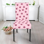 Pink Ladybug Pattern Print Dining Chair Slipcover