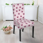 Pink Ladybug Pattern Print Dining Chair Slipcover