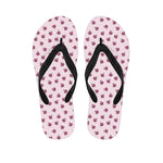 Pink Ladybug Pattern Print Flip Flops
