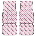 Pink Ladybug Pattern Print Front and Back Car Floor Mats