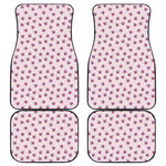 Pink Ladybug Pattern Print Front and Back Car Floor Mats