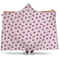 Pink Ladybug Pattern Print Hooded Blanket