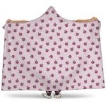 Pink Ladybug Pattern Print Hooded Blanket