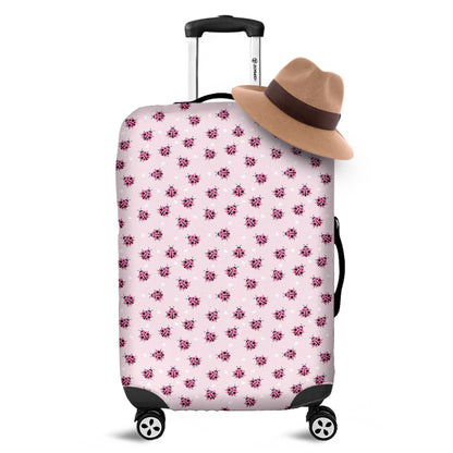 Pink Ladybug Pattern Print Luggage Cover