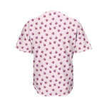 Pink Ladybug Pattern Print Men's Baseball Jersey