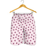 Pink Ladybug Pattern Print Men's Shorts