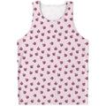 Pink Ladybug Pattern Print Men's Tank Top
