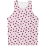 Pink Ladybug Pattern Print Men's Tank Top