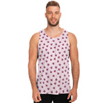 Pink Ladybug Pattern Print Men's Tank Top