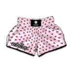 Pink Ladybug Pattern Print Muay Thai Boxing Shorts