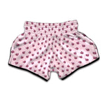 Pink Ladybug Pattern Print Muay Thai Boxing Shorts