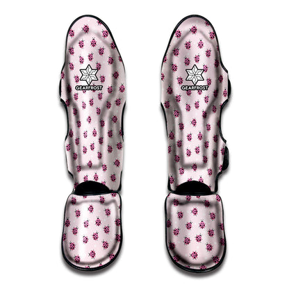 Pink Ladybug Pattern Print Muay Thai Shin Guard