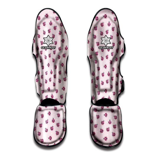Pink Ladybug Pattern Print Muay Thai Shin Guard