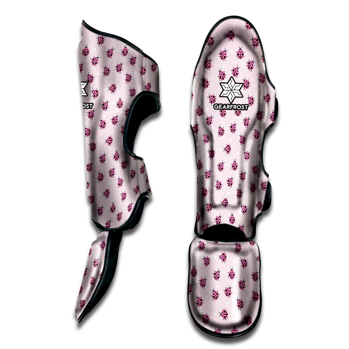 Pink Ladybug Pattern Print Muay Thai Shin Guard