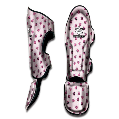 Pink Ladybug Pattern Print Muay Thai Shin Guard