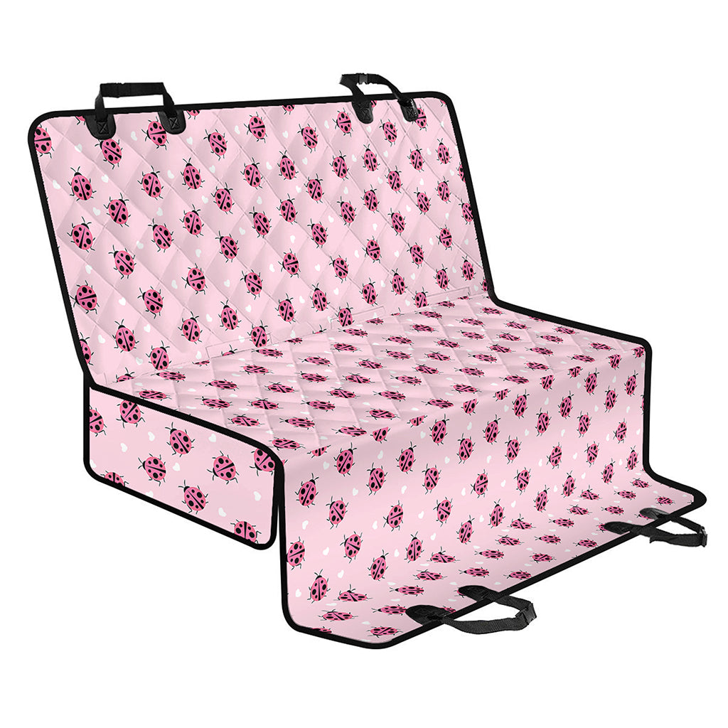 Pink Ladybug Pattern Print Pet Car Back Seat Cover