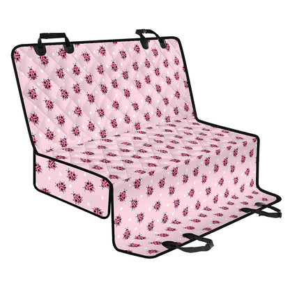 Pink Ladybug Pattern Print Pet Car Back Seat Cover