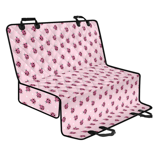 Pink Ladybug Pattern Print Pet Car Back Seat Cover